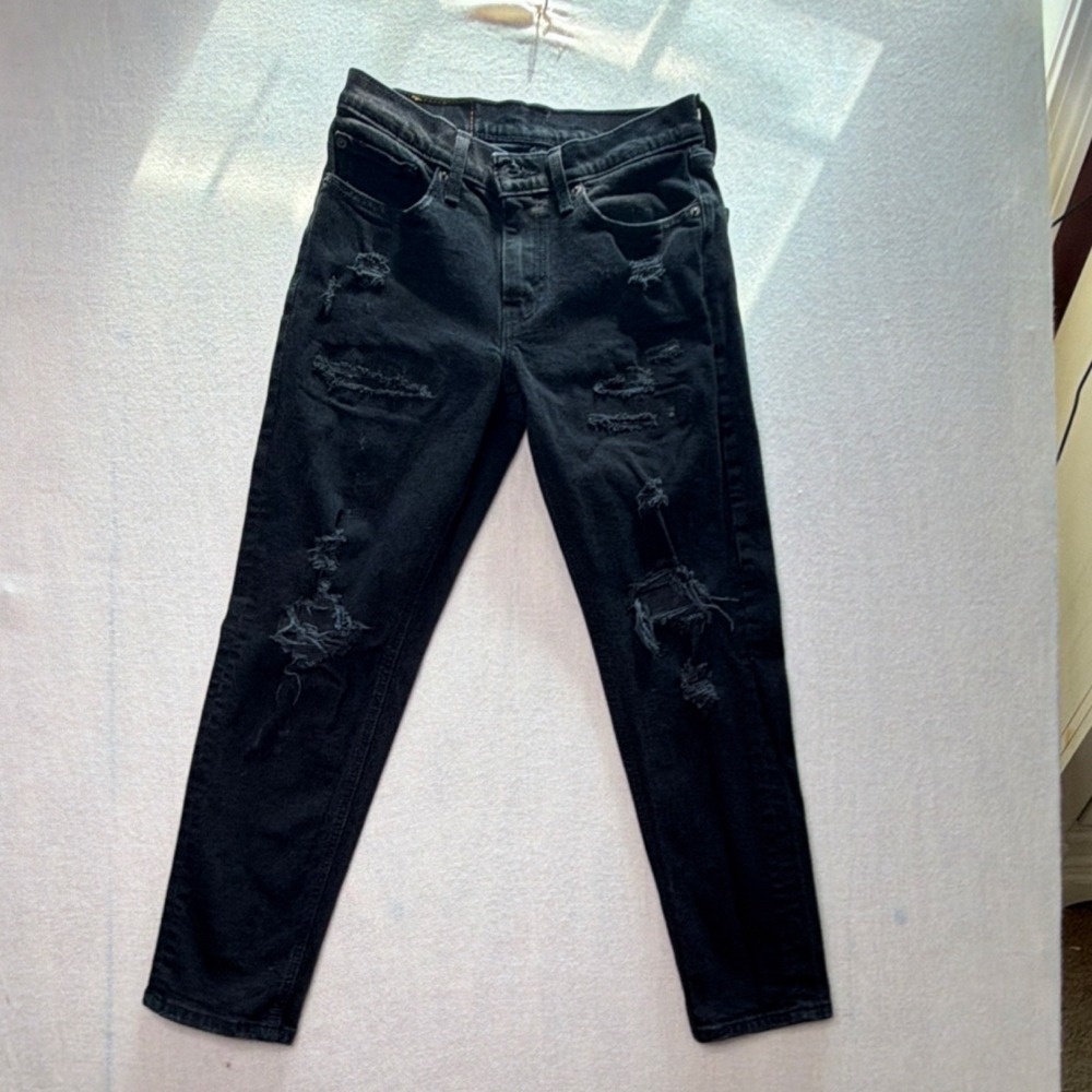 Levi's Men's 531 Series Slim Taper Black Distressed Denim Jeans Size 30